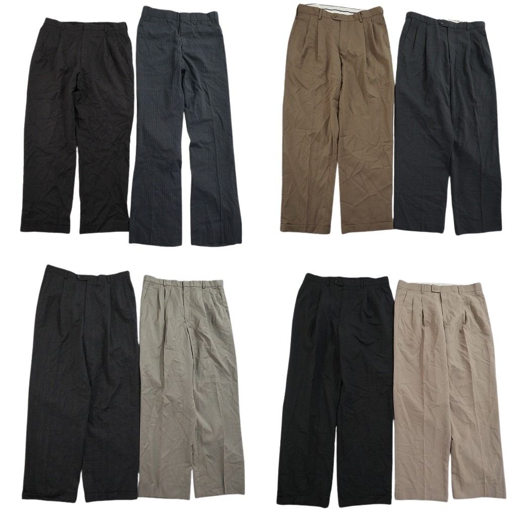 取り置き品 古着卸 まとめ売り スラックス パンツ 8枚セット (メンズ 34
