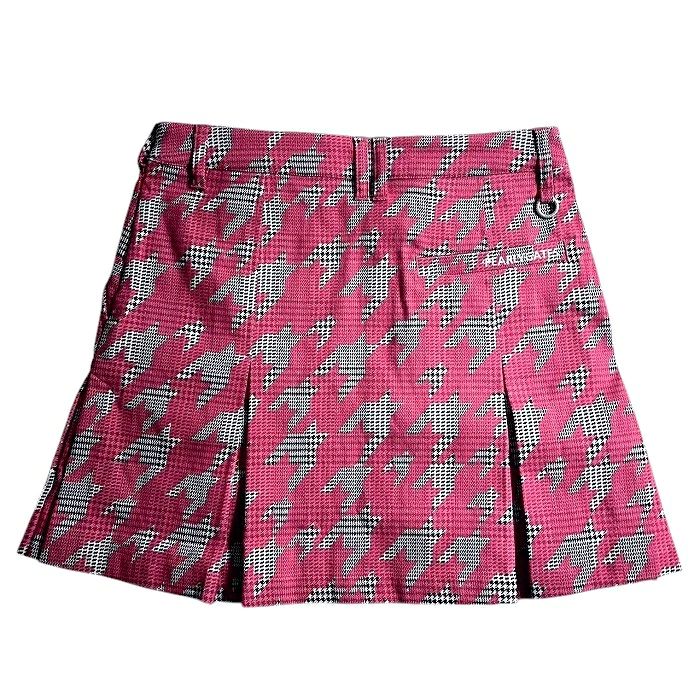 【美品】パーリーゲイツ　ゴルフウェア　プリーツスカート　チェック　綿混　カワイイ パーリーゲイツ ゴルフ コットン混 起毛 ジャガード グレンチェック柄
