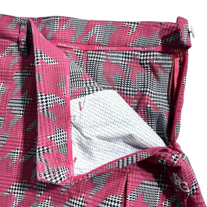 パーリーゲイツ ゴルフ コットン混 起毛 ジャガード グレンチェック柄