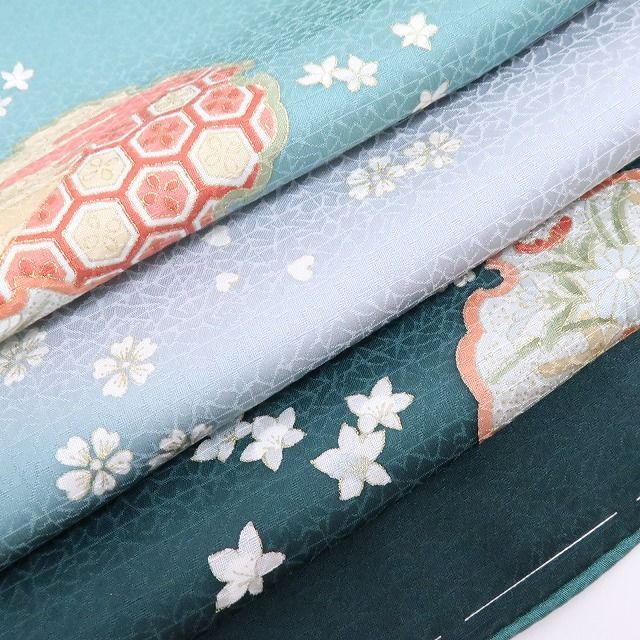 百華❀Y4351◇美品未着用 刺繍 仕付け糸付 手縫い仕立て 桜 菊 牡丹