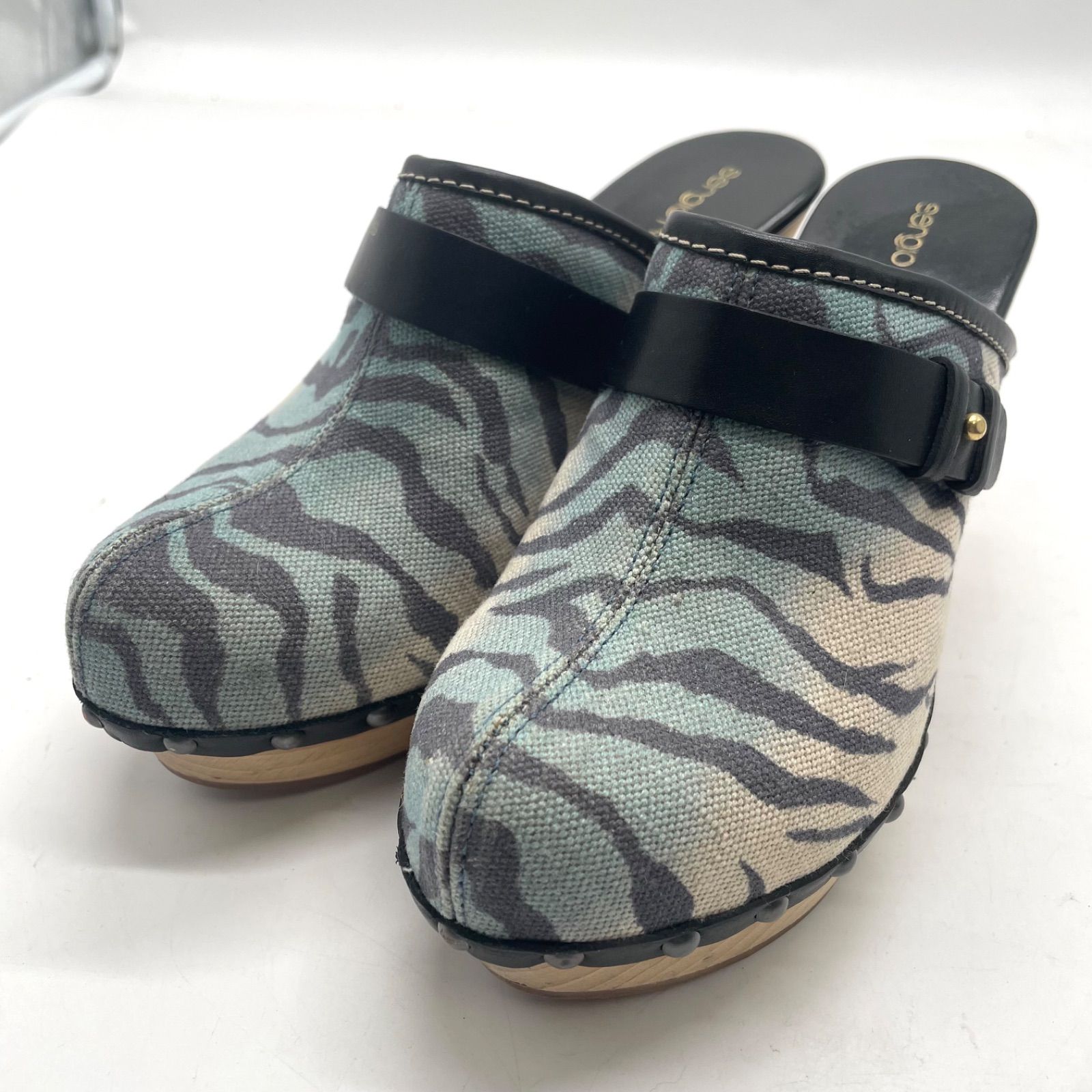 sergio rossi ゼブラ柄 サンダル 極美品 Sergio Rossi セルジオロッシ サボサンダル ゼブラ柄 アニマル