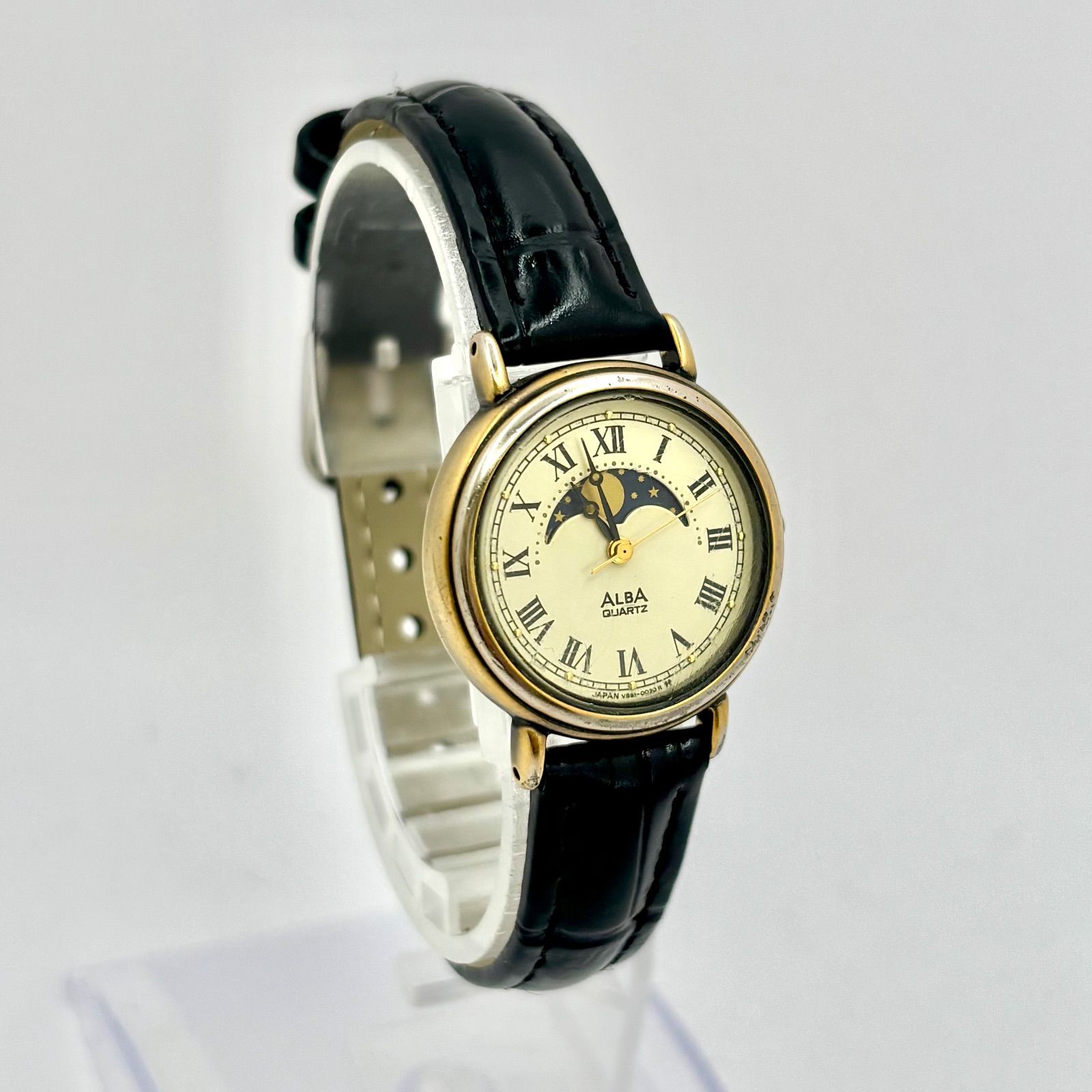 新品電池】SEIKO セイコー ALBA アルバ ムーンフェイズ ゴールド