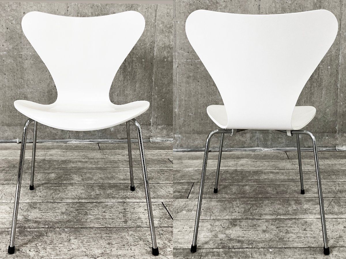 4A）Fritz Hansen/フリッツハンセンセブンチェアラッカーホワイト北欧