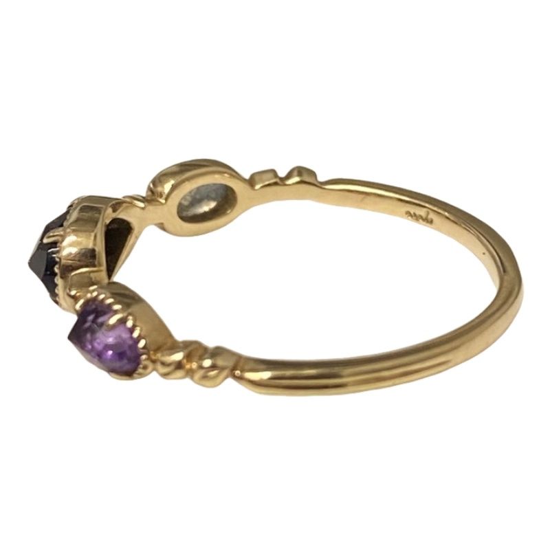 agete アガット リング マルチストーンリング K10 9号 1.2g