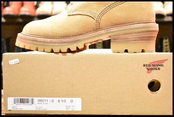  8.5 D 19年 カスタム レッドウィング 9211 スエード ロガー タンブルハイドラフアウト ベージュ ブーツ redwing FL 464 ワークブーツ ブーツ 革靴