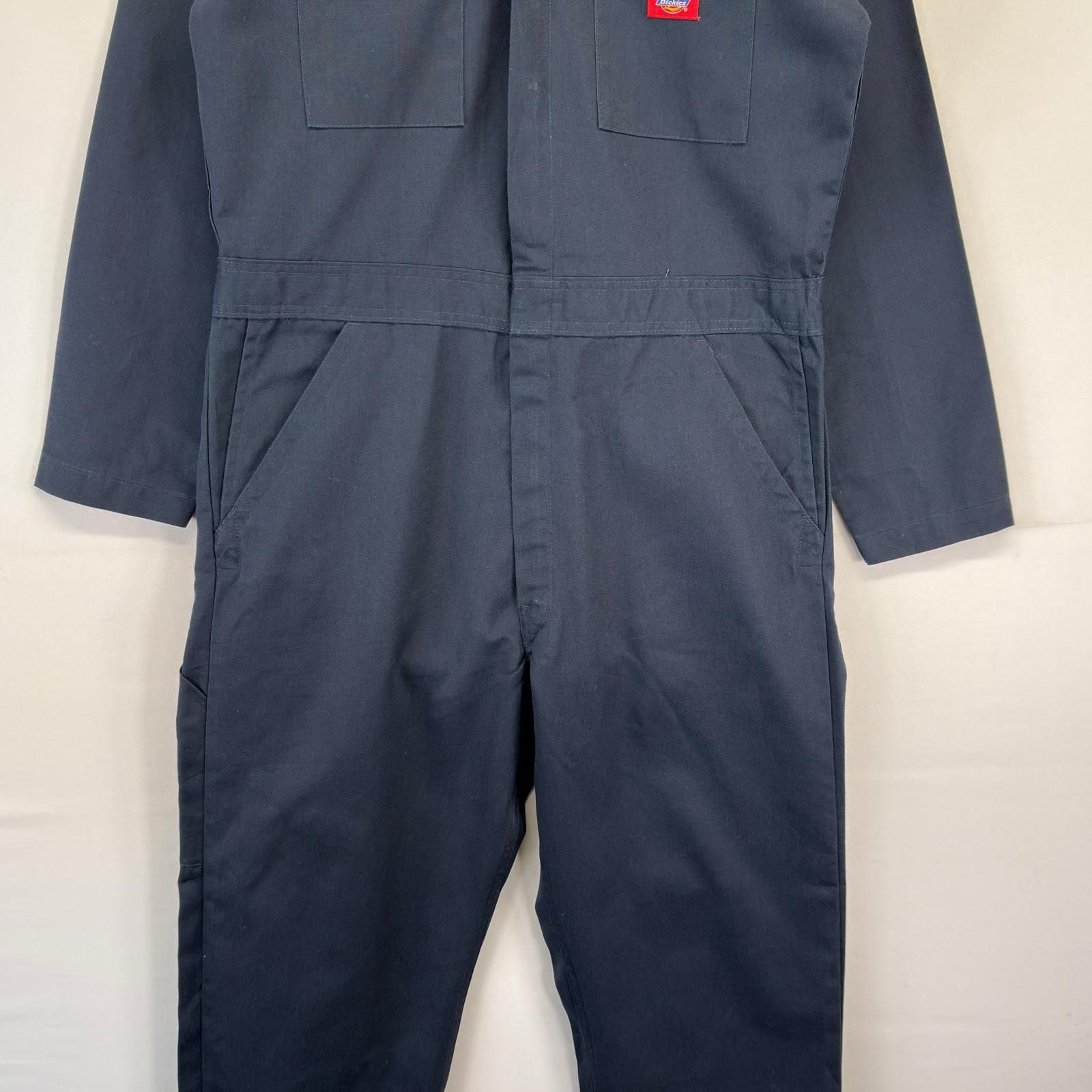 古着 ディッキーズ Dickies 長袖つなぎ ワンポイントロゴ ワーク