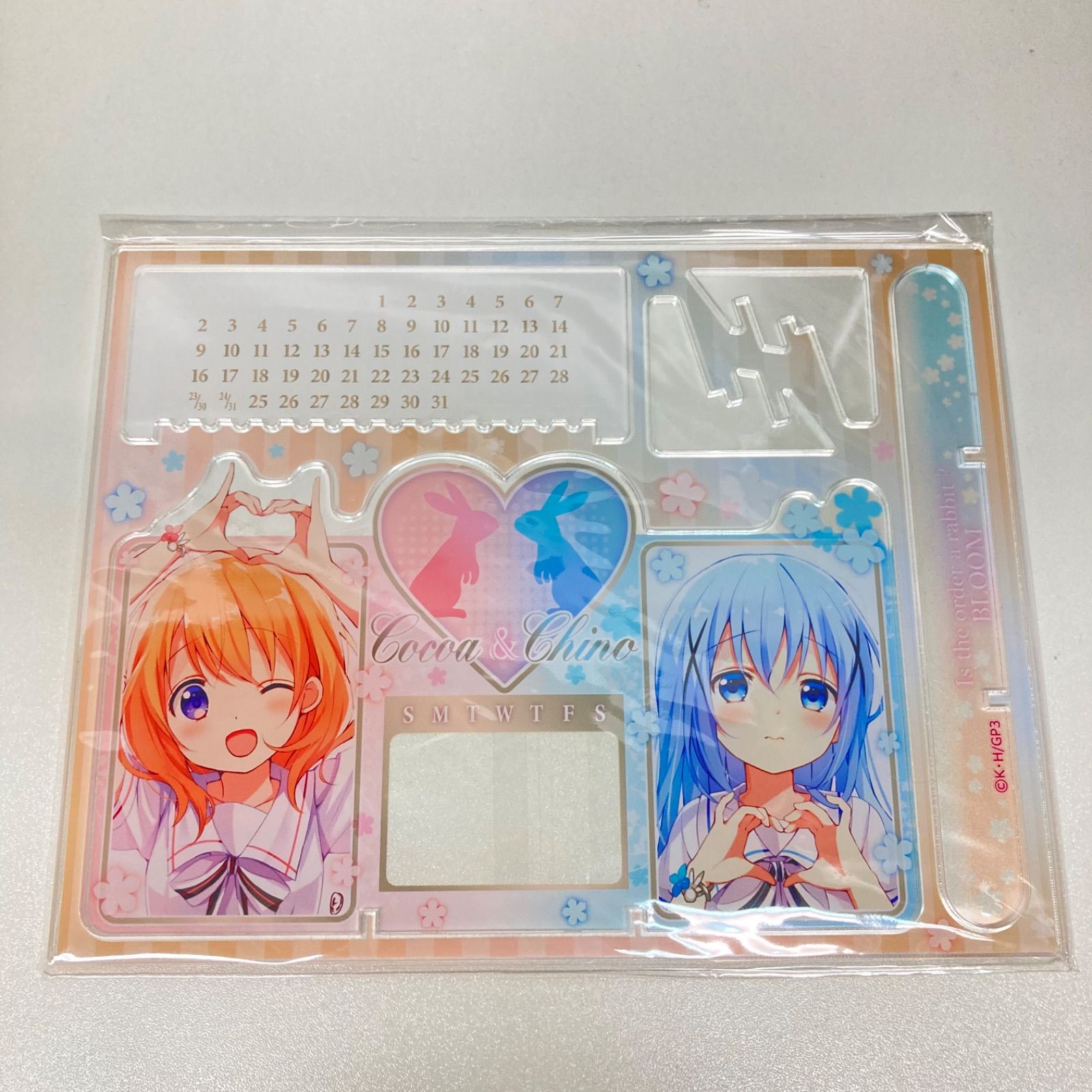 ごちうさ ココア-チノ アクリル万年カレンダー ハートポーズ