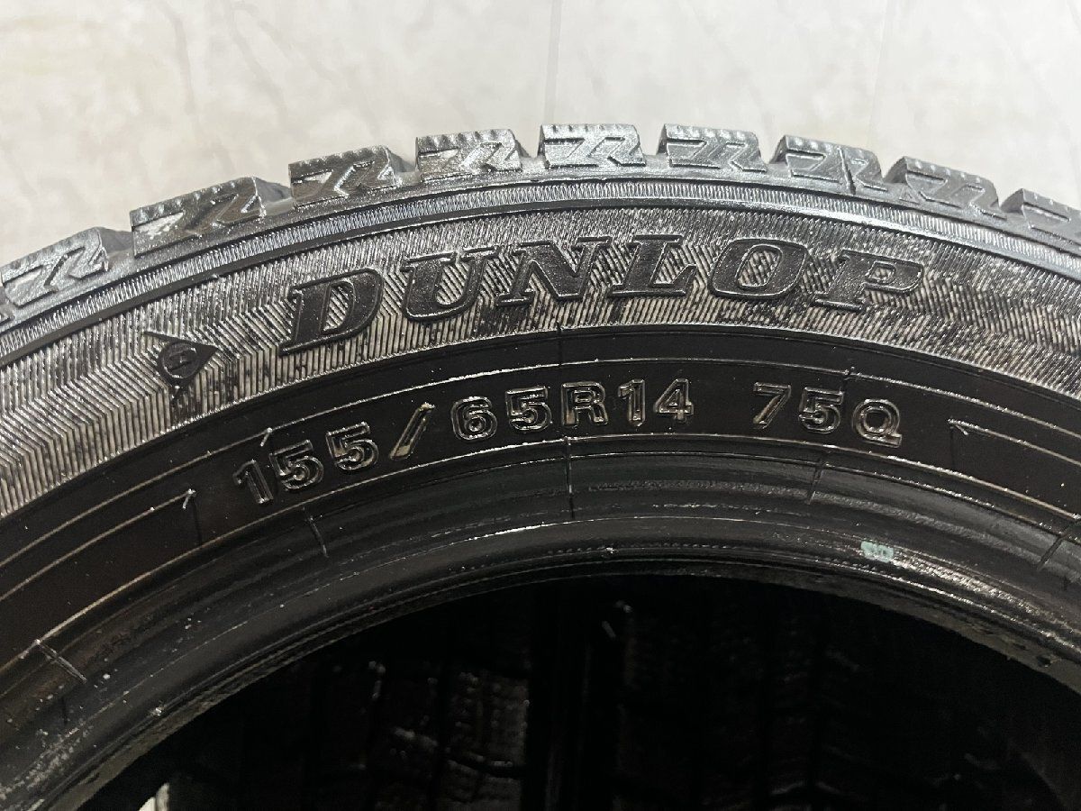 DUNLOP WINTER MAXX WM02 155/65R14 14インチ スタッドレス 4本 20～24年製 バリ溝 ワゴンR ステラ N-BOX タント スペーシア等　(MTN758)クレジットカード QRコード決済可能 DUNLOP WINTER MAXX WM02 155/65R14 14インチ スタッドレス 4本 20～24
