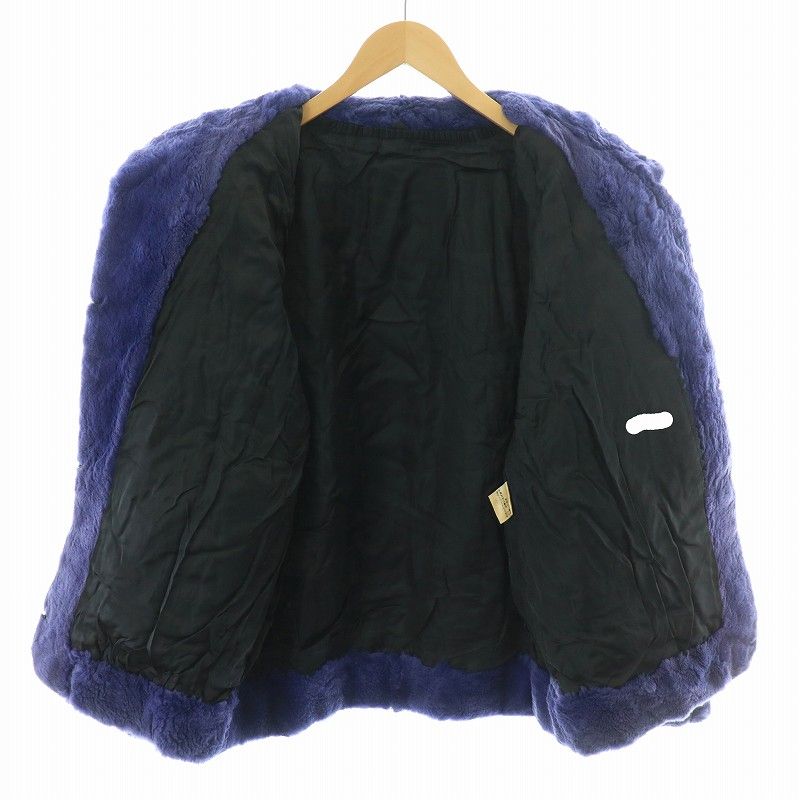 【中古】ノーブランド 毛皮コート シェアードミンクファー 染め 染色 ショート 総裏地 紫 ノーブランド 毛皮コート シェアードミンクファー 染め 染色 ショート