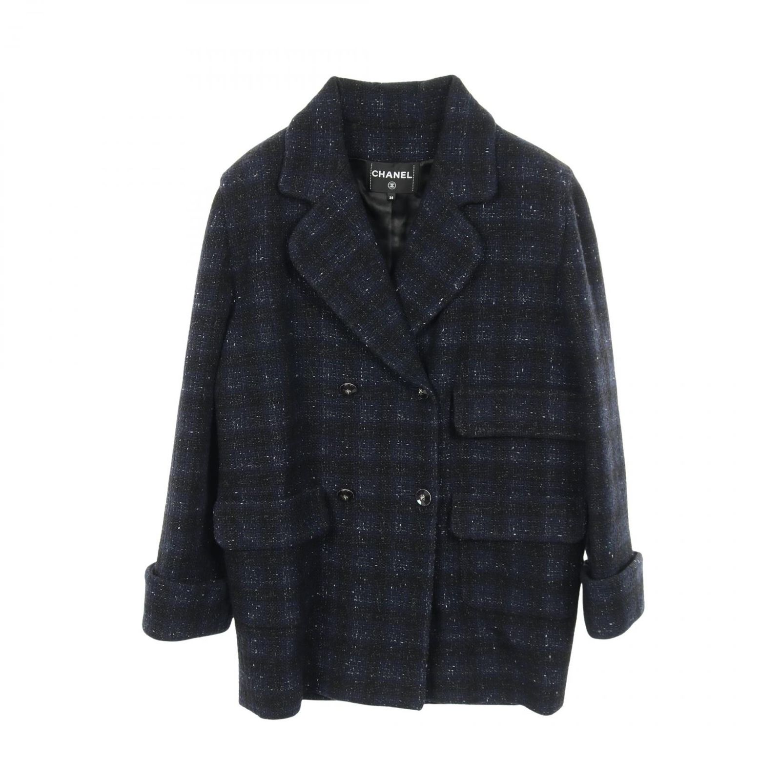 未使用★CHANEL★上質ウール★ライオン★テーラードジャケット CHANEL（シャネル） ジャケット ブラック ゴールド ライン トリム