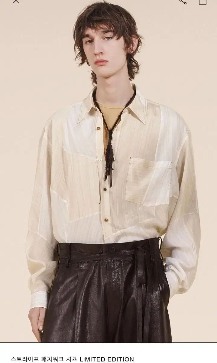 ZARA ストライプ パッチワーク LIMITED EDITION シャツ M