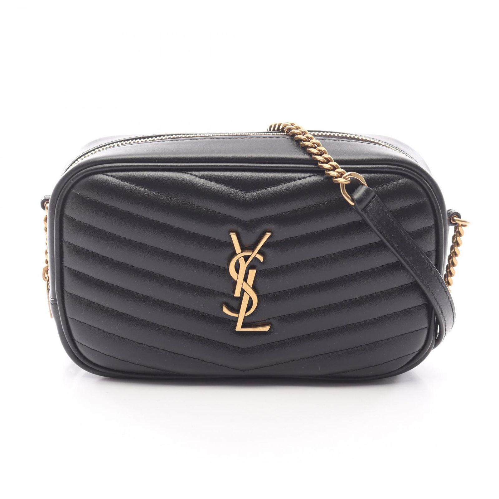 サンローランパリ SAINT LAURENT PARIS ショルダーバッグ LOU ルー ミニバッグ ネロ レザー チェーンショルダー レディース