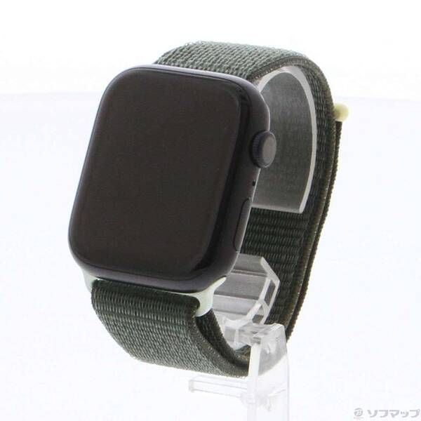 〔 品〕 Apple Watch Series 9 GPS 45 mm ミッドナイトアルミニウムケース サイプレススポーツループ 348