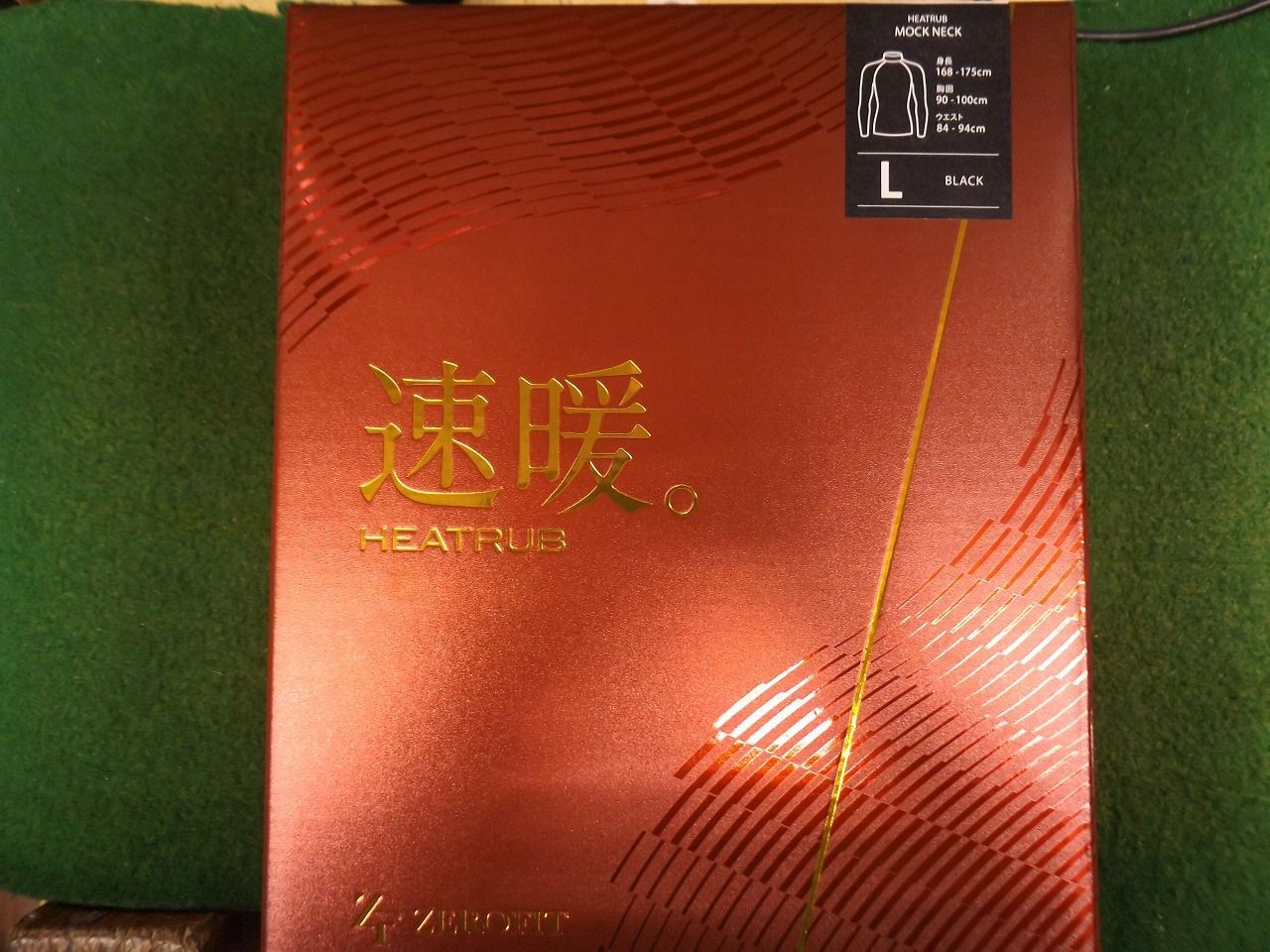 ZEROFIT HEARTRUB 速暖 モックネック L ブラック イオンスポーツ ゼロフィット ヒートラブ