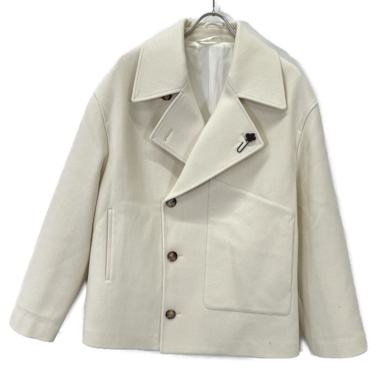 LARDINI ラルディーニ 24AW ｱｲﾎﾞﾘｰ JYOWEN ｳｰﾙﾅｲﾛﾝｿﾌﾄﾒﾙﾄﾝｼｮｰﾄｺｰﾄ 48