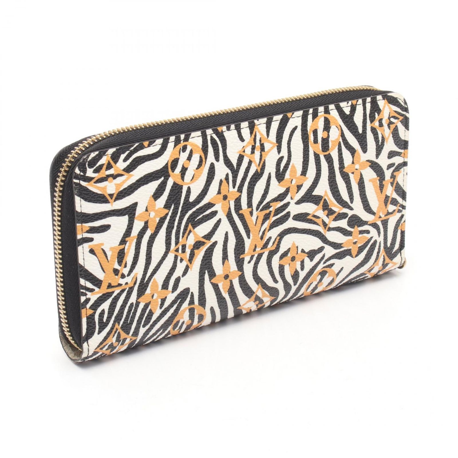 ルイ ヴィトン LOUIS VUITTON ラウンド長財布 ジッピーウォレット M 44745 イヴォワール PVCコーティングキャンバス レディース A