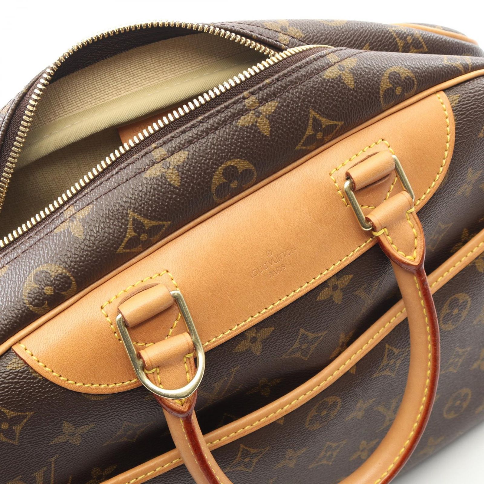 ルイ・ヴィトン LOUIS VUITTON ドーヴィル ボーリングヴァニティ ハンドバッグ バッグ PVCコーティングキャンバス レザー モノグラム レディース ブラウン系 M47270 【中古】 ルイ・ヴィトン LOUIS VUITTON ハンドバッグ ドーヴィル ボーリング