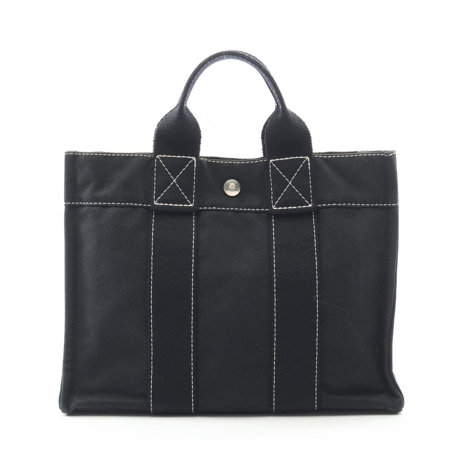 エルメス HERMES ハンドバッグ サックドーヴィルPM ブラック キャンバス ドーヴィルPM レディース B