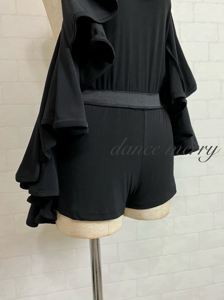 新品 社交ダンス ラテン スカート 黒 インナーパンツ レッスン 4735