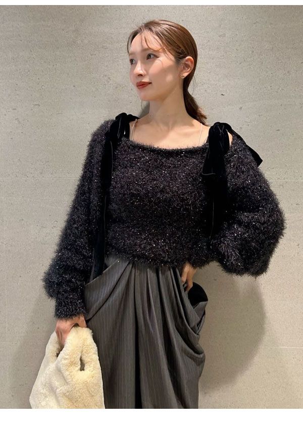 SALE50%OFF】【即納】 スナイデル SNIDEL トップス ラメニット