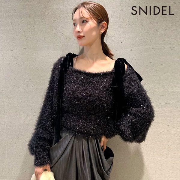 SALE50%OFF】【即納】 スナイデル SNIDEL トップス ラメニット