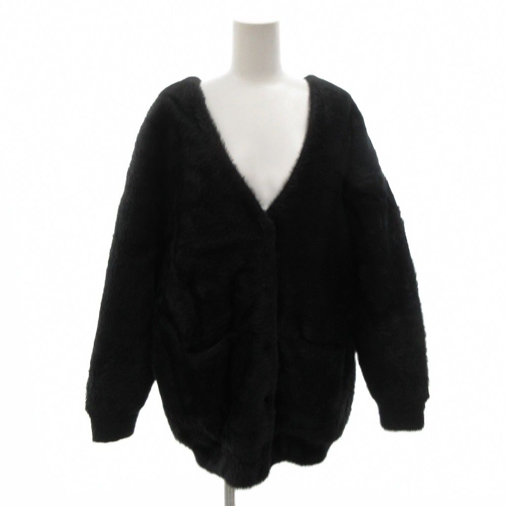 ティーバイアレキサンダーワン T by Alexanderwang カーディガン 裏地 キルティング フェイクファー 0 黒 ブラック |FF GY 19