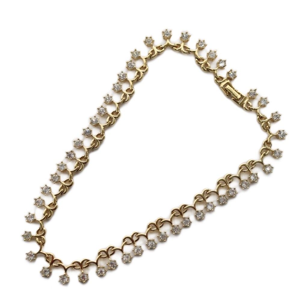 ニナリッチ NINA RICCI ネックレス アクセサリー チョーカー ラインストーン シルバーカラー ゴールドカラー |KW GY 11
