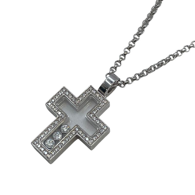 ショパール Chopard ハッピーダイヤクロスネックレス 3 PD ホワイトゴールド 750 ジュエリー