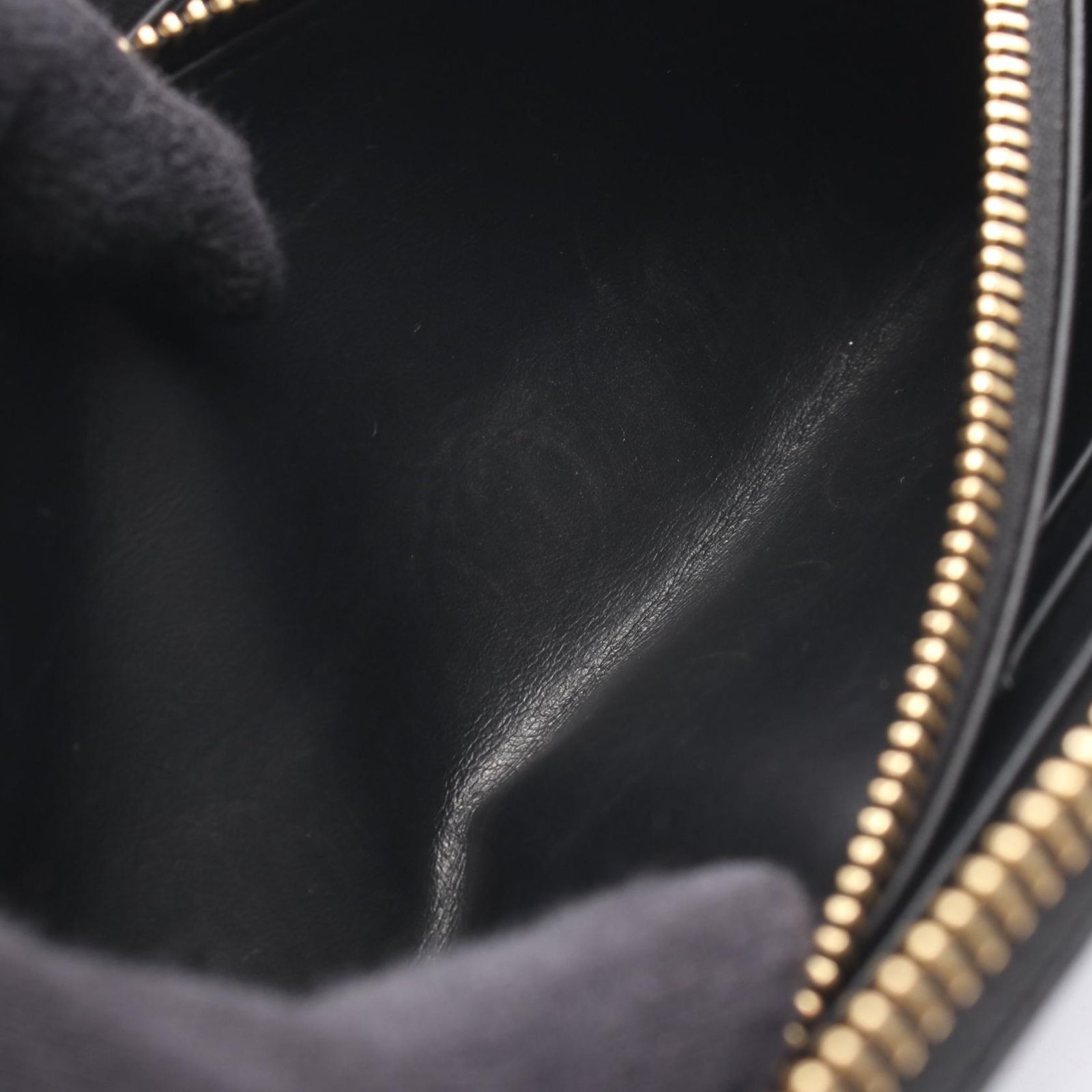  ロエベ LOEWE ラウンド長財布 アナグラム ブラック レザー レディース A 長財布 小物