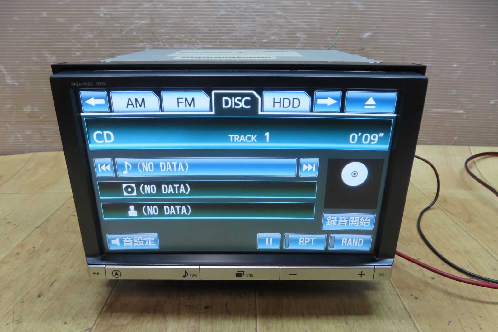 タッチパネル正常☆動作保証付☆F5144/トヨタ純正 NHZN-X62G HDDナビ