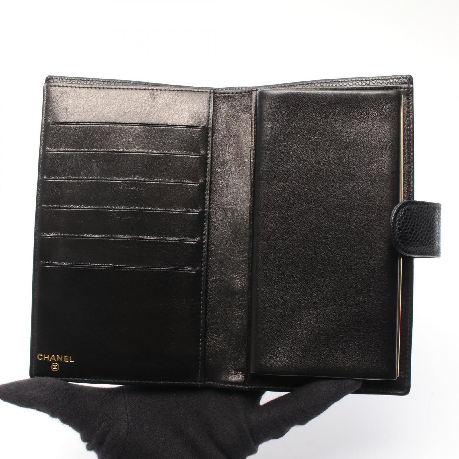 入手困難/美品✨シャネル 長財布 二つ折り ココマーク レザー ブラック 金具 シャネル CHANEL 二つ折り長財布 ココマーク A13498 ブラック レザー