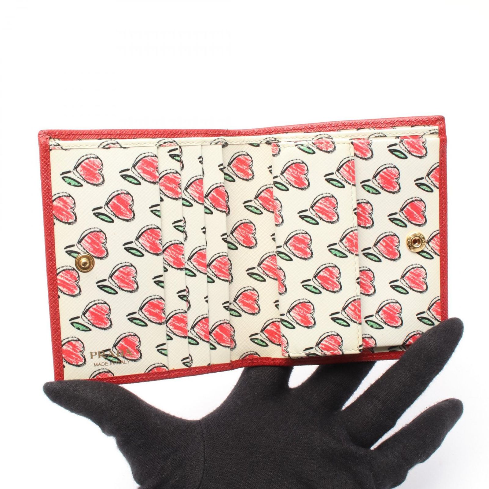  プラダ PRADA 二つ折り財布 レッド レザー 二つ折財布 レディース A 二つ折り財布 折り財布
