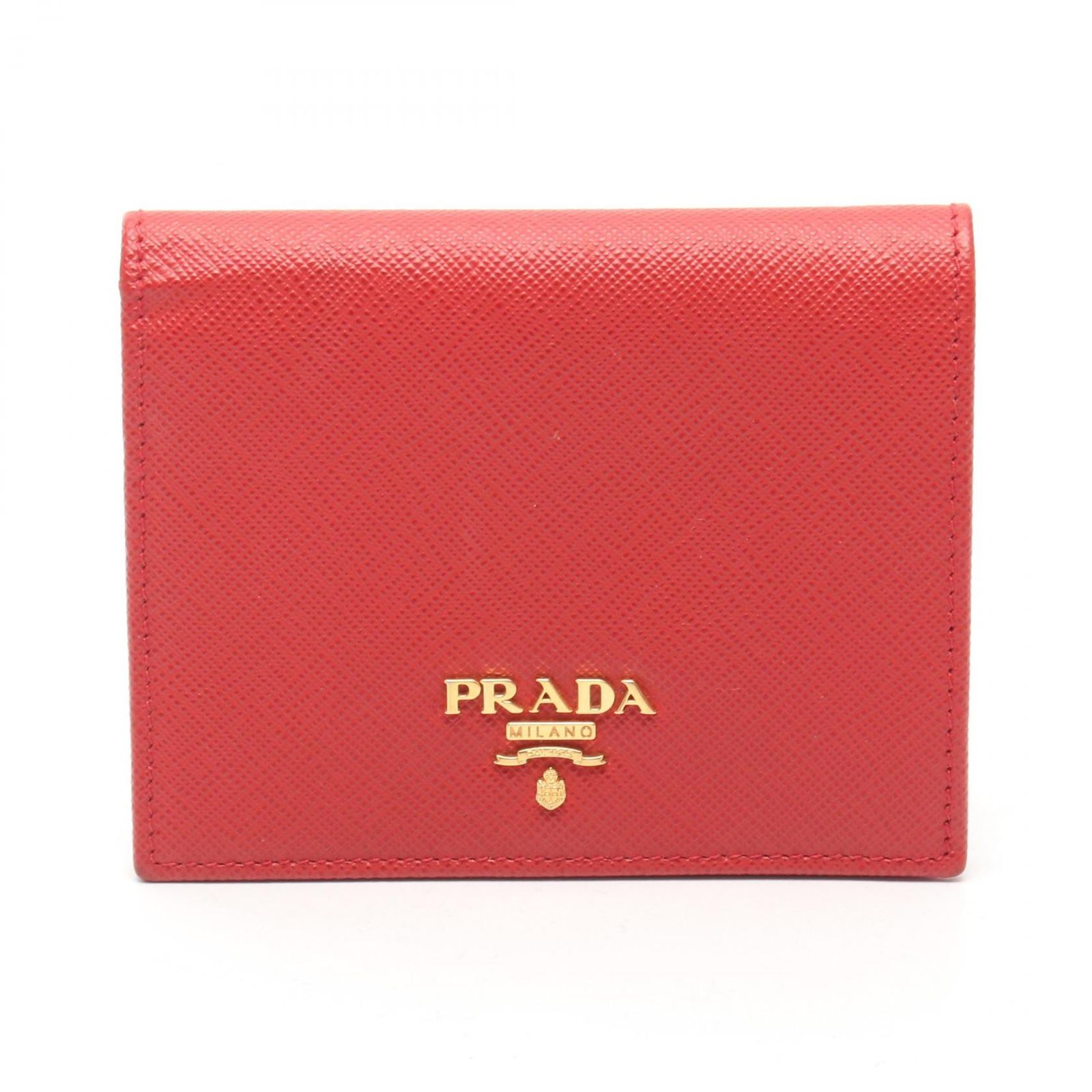 プラダ PRADA 二つ折り財布 レッド レザー 二つ折財布 レディース A