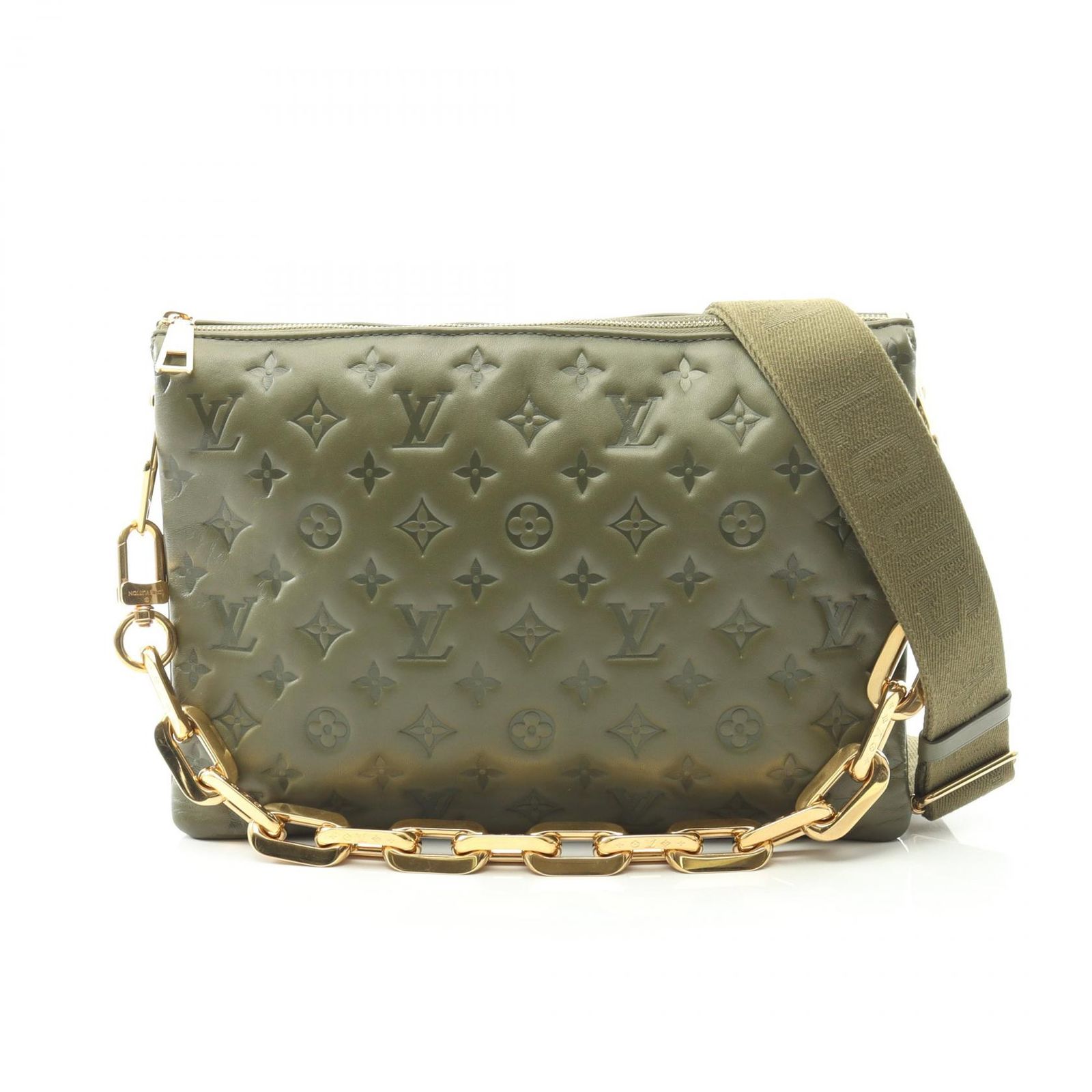 ルイ ヴィトン LOUIS VUITTON ショルダーバッグ クッサンMM カーキ M 21281 レザー レディース A