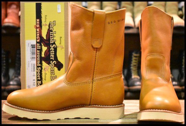 6.5 E ♥ 15年 レッドウィング 9866 ゴールドラセット ペコス 茶 クッションソール プルオン ブーツ redwing FL 468