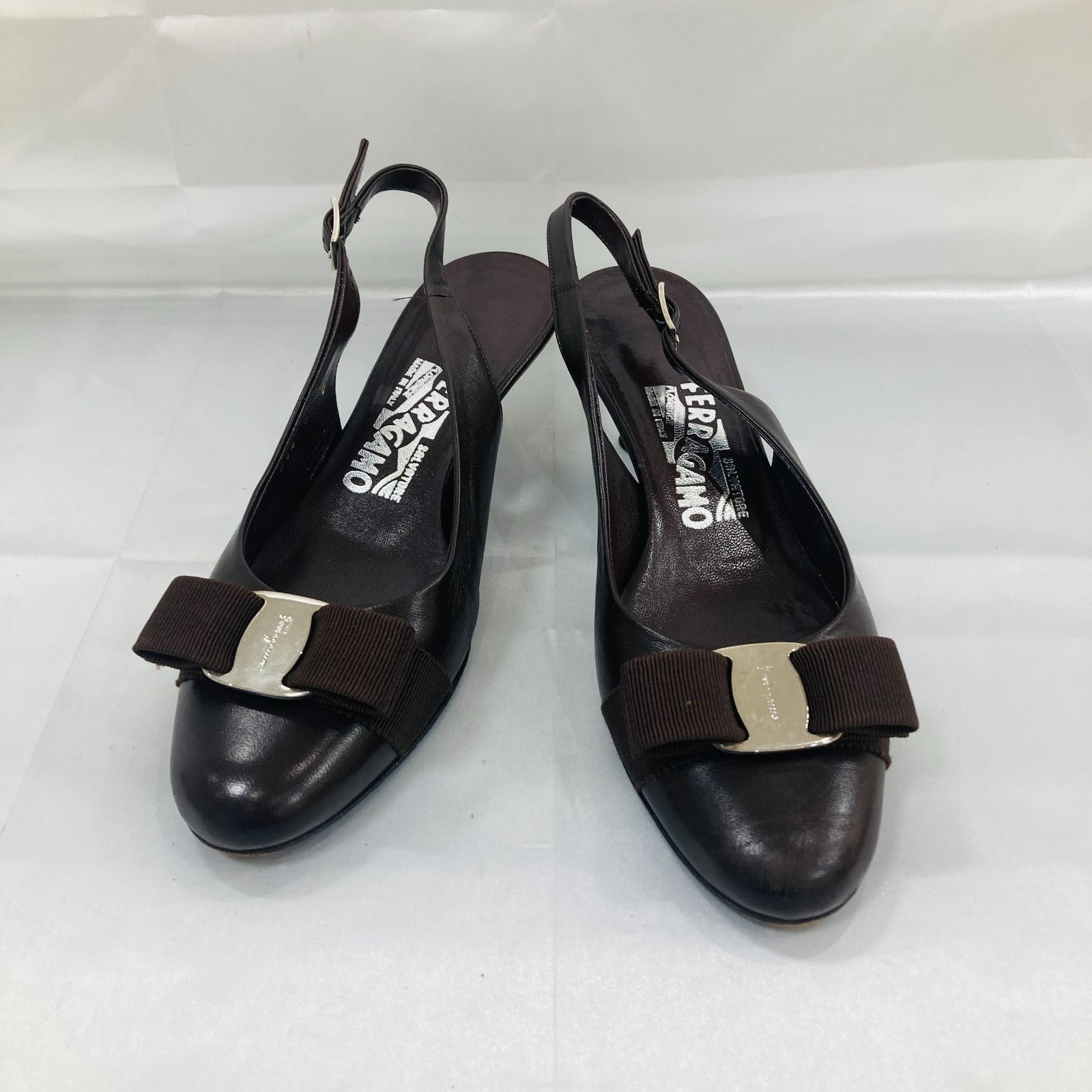 【未使用品】サルヴァトーレフェラガモ　ミュール 5 1/2 D ブラック 未使用品】サルヴァトーレフェラガモ ミュール 5 1/2 D ブラック 中古