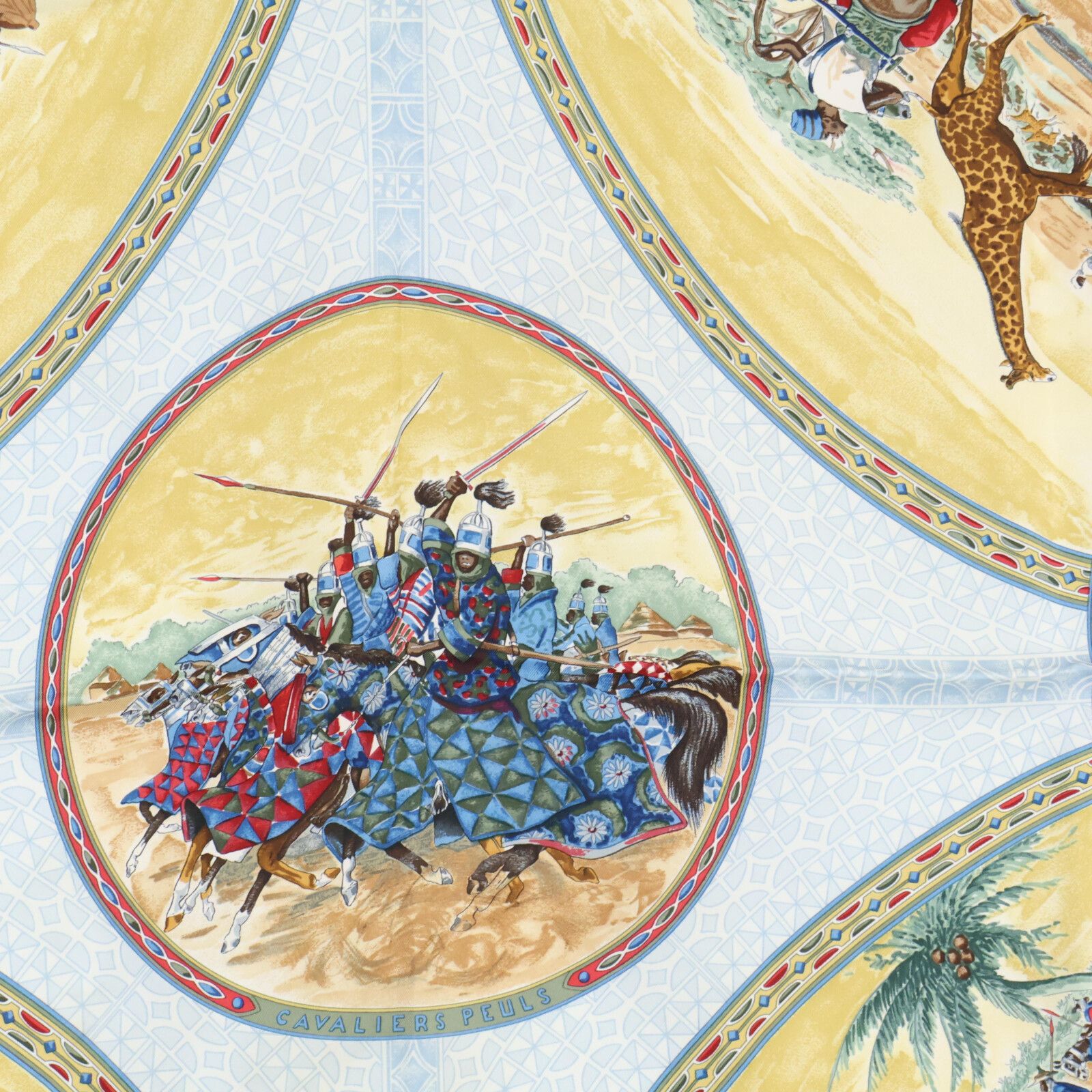 HERMES エルメス 【美品】CAVALIERS PEULS プール族の騎手 シルク カレ