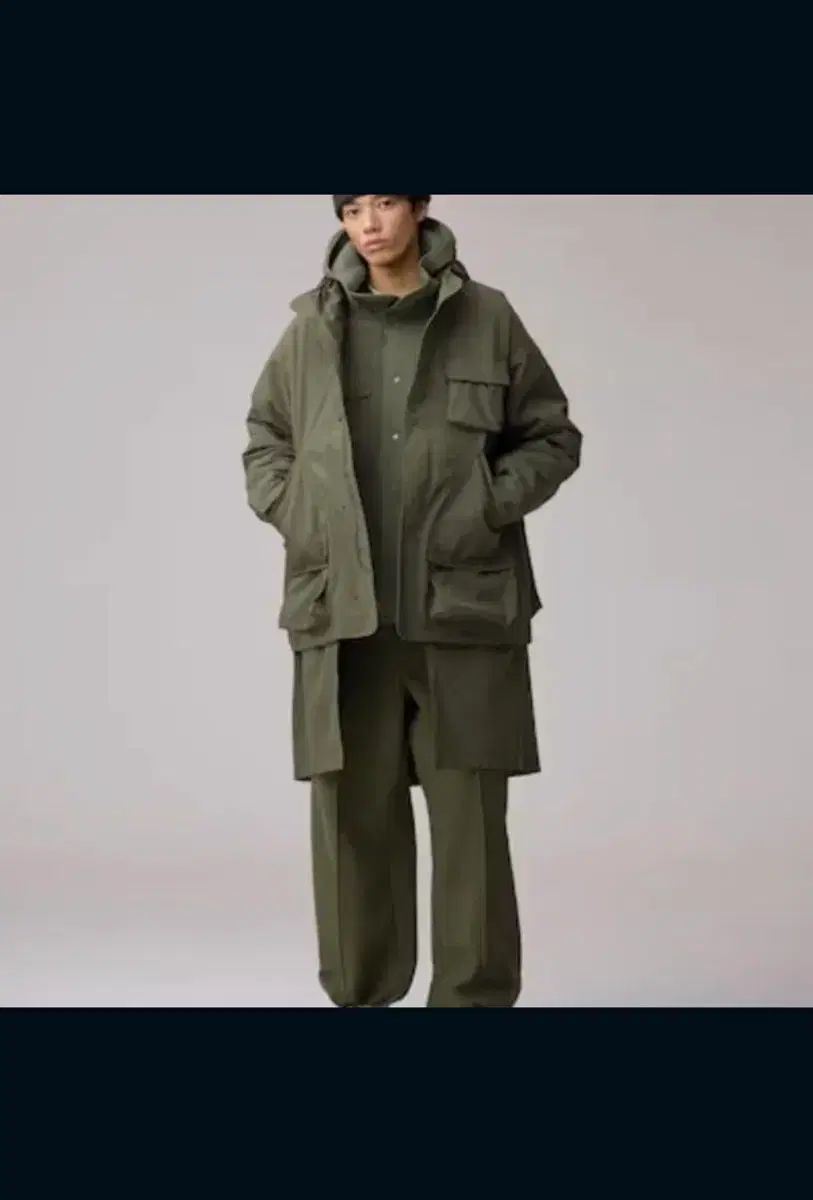 GU X エンダ 패디드 파카 야상 점퍼 올리브 × パデッド パーカ マウンテンパーカー アウター オリーブ