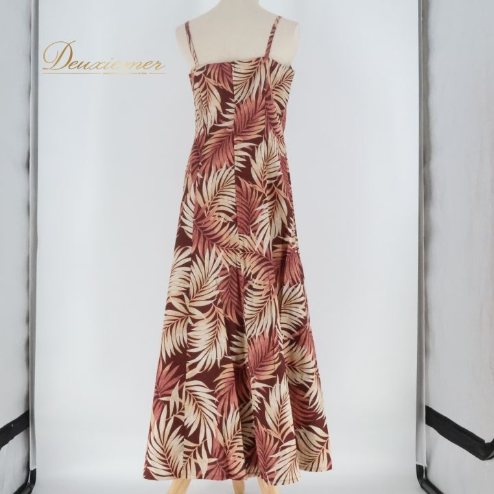 フラダンス 衣装 ワンピース ドレス ブラウン系 アロハスタンダード