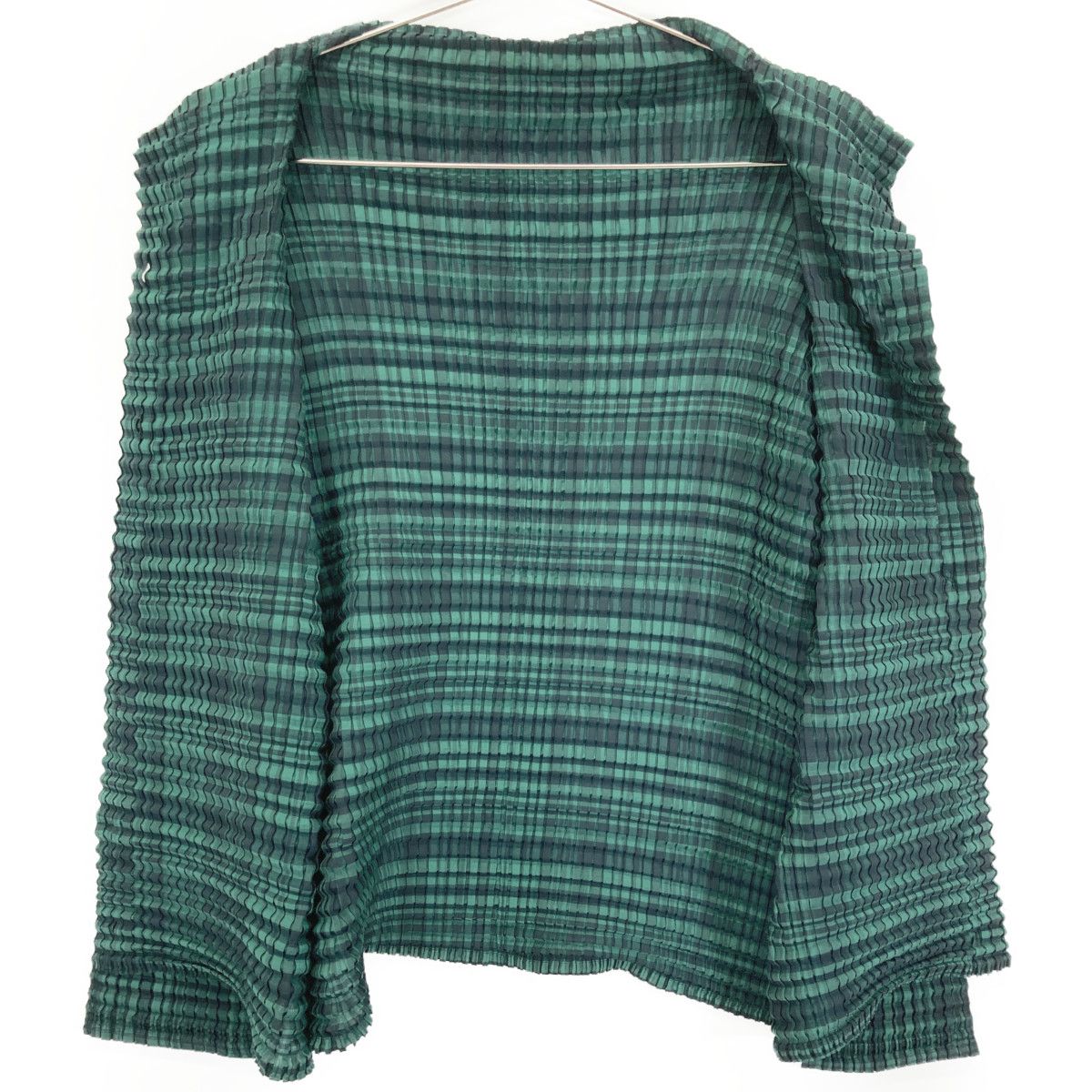 MeISSEYMIYAKE ミーイッセイミヤケ 22AW MI23FO792 ｸﾞﾘｰﾝ ﾁｪｯｸ ﾜｯﾌﾙ