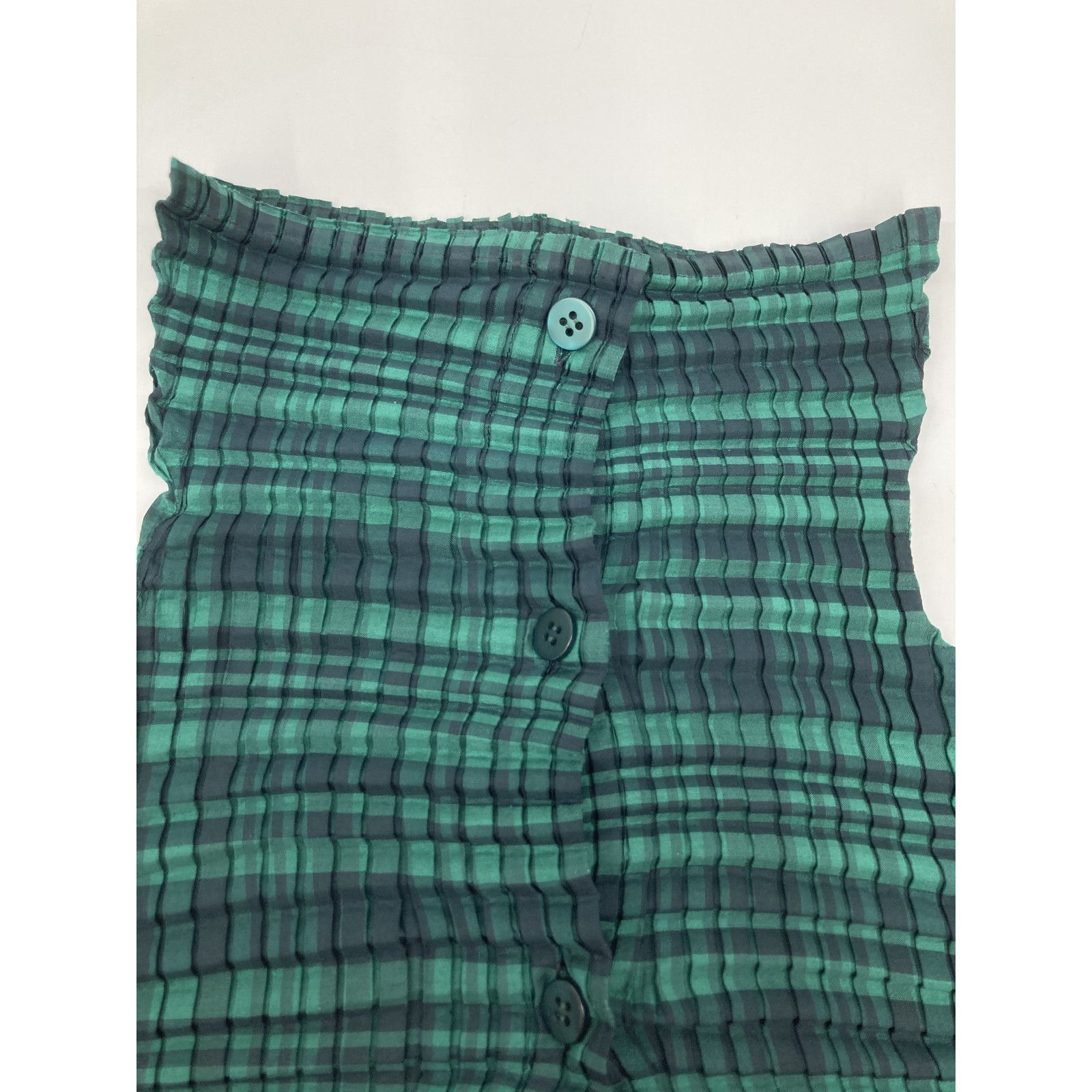 MeISSEYMIYAKE ミーイッセイミヤケ 22AW MI23FO792 ｸﾞﾘｰﾝ ﾁｪｯｸ ﾜｯﾌﾙ