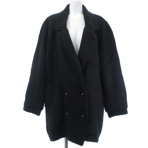 レオナール LEONARD ファッション fashion ヴィンテージ コート ウール 裏地レオパード柄 中綿 黒 ブラック L