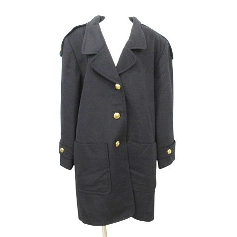 remalon レマロン ロング カシミヤ コート アウター ジャケット ワンサイズ 黒 ブラック GY 99