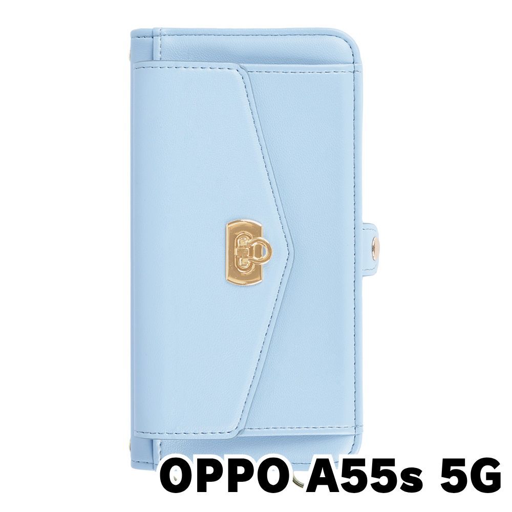 新品未使用】 OPPO A55s 5G オッポ ストラップ付き 手帳型スマホ