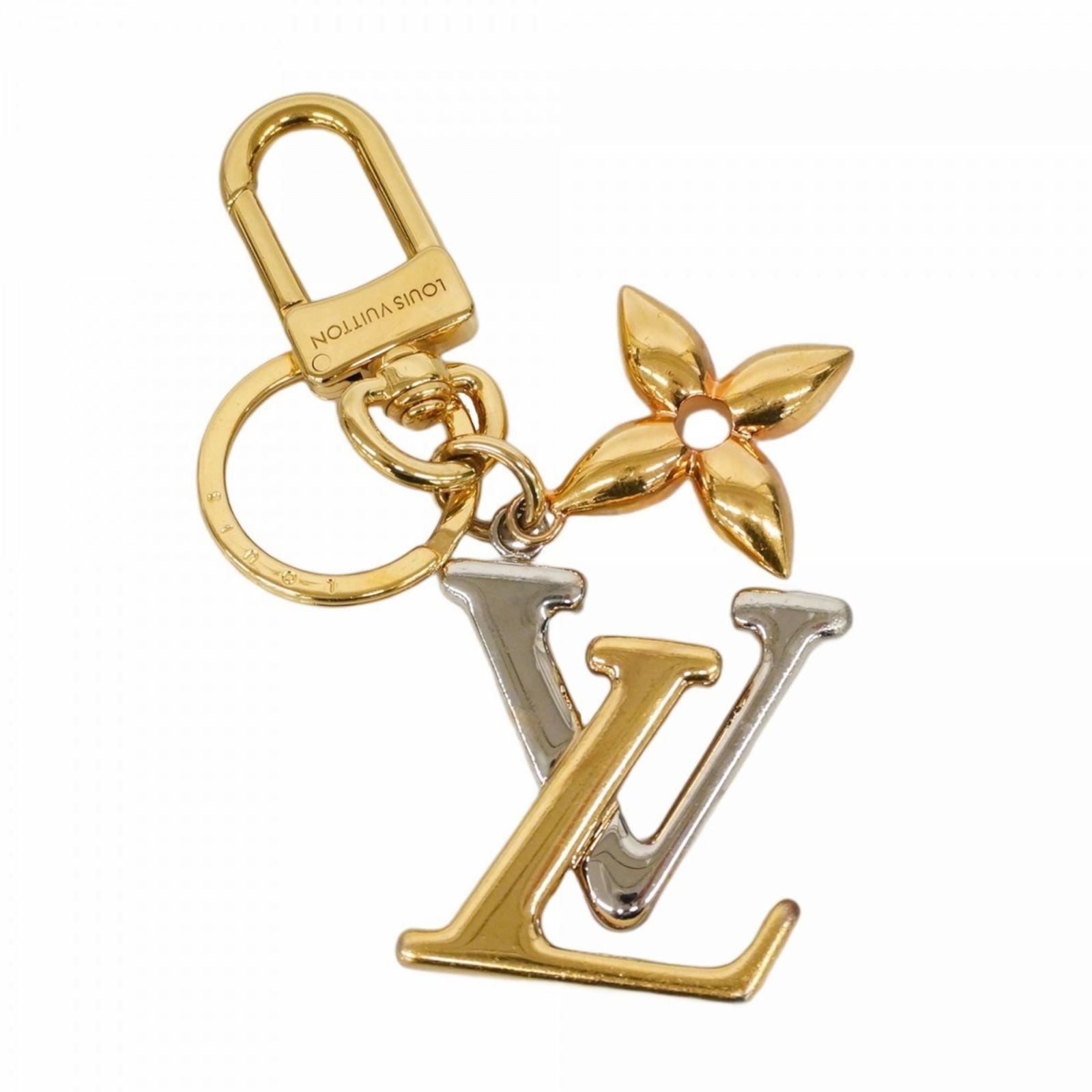 ルイ ヴィトン Louis Vuitton キーホルダー ポルトクレ LV ニューウェーブ M 68449 ゴールド シルバーレディース