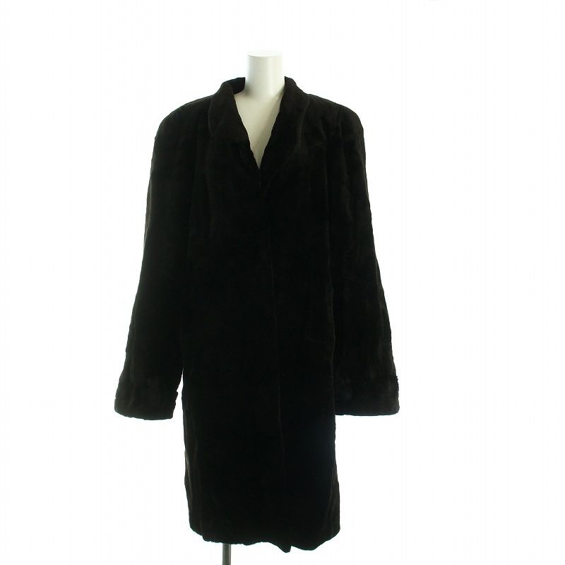 Altima 毛皮コート シェアードミンクファー ロング 長袖 総裏地 9-11 M-L 茶 ブラウン GY 17 |MQ