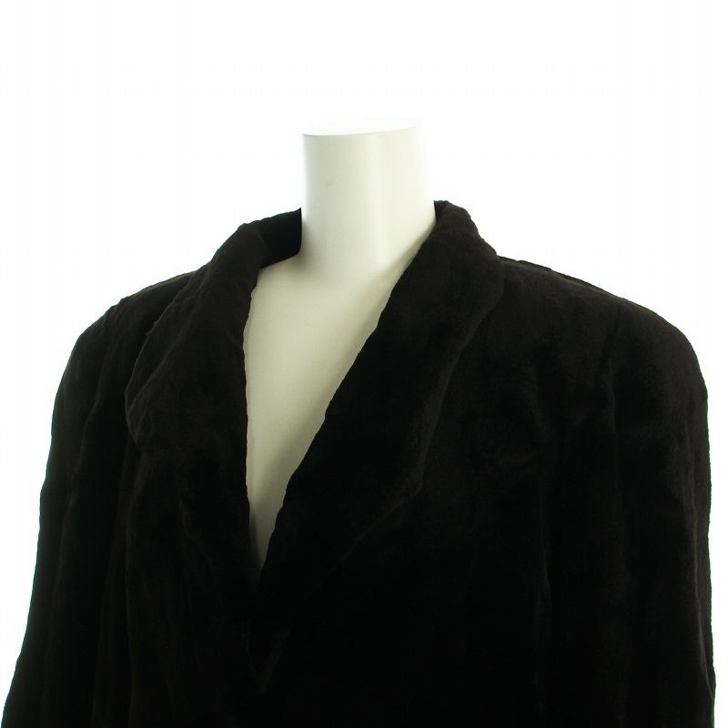 Altima 毛皮コート シェアードミンクファー ロング 長袖 総裏地 9-11 M-L 茶 ブラウン GY 17 |MQ 毛皮 ファーコート ジャケット アウター レディース