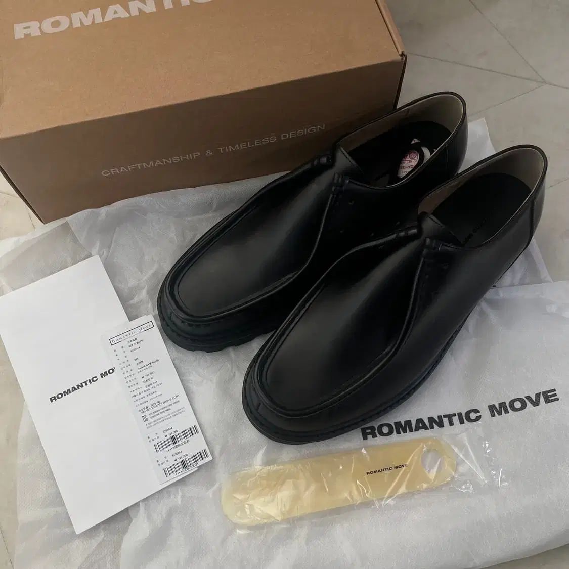  285 ROMANTIC MOVE ロマンチックムーブ ニューマテル ダービーシューズ ブラック ローファー ブーツ 革靴