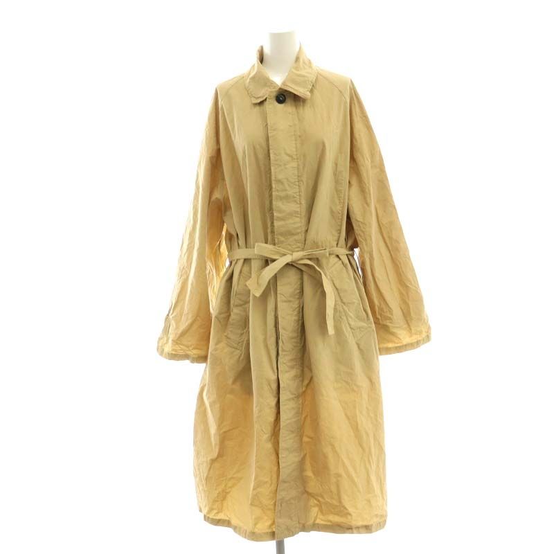 ハロータウンストアーズ HARROW TOWN STORES コットンステンカラーコート アウターベルト付き コットン 44 XL ベージュ |YQ OS