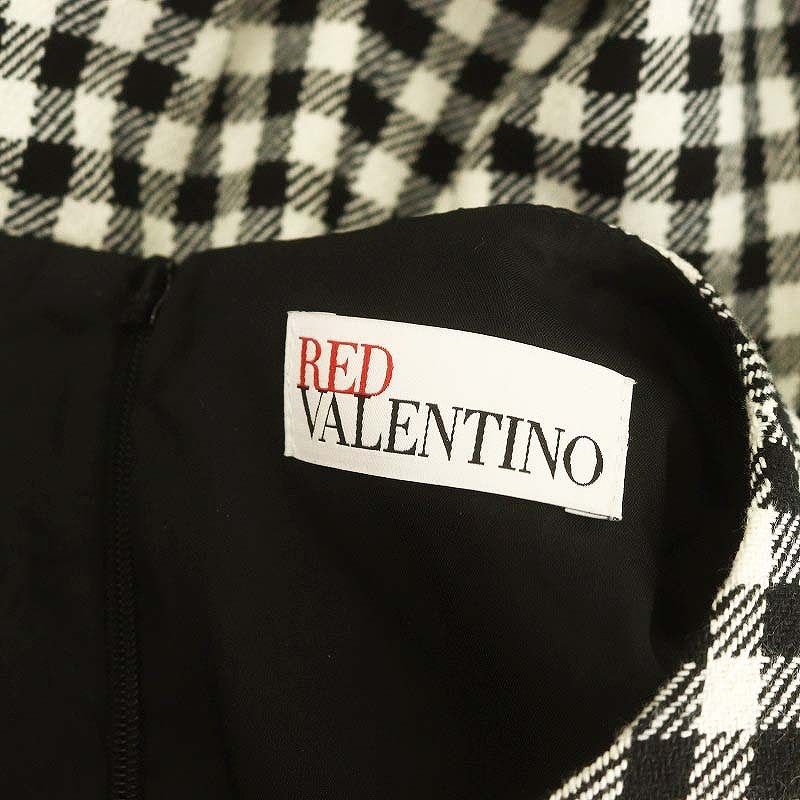 RED ウエストリボンチェックノースリーブ